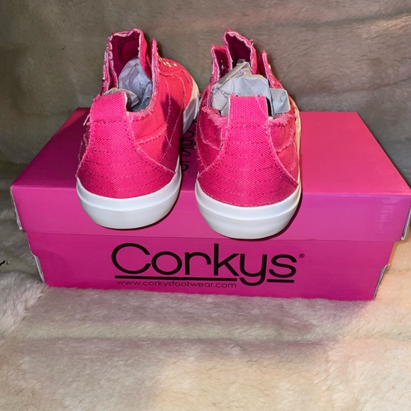Corkys Fuchsia Canvas Slip-Ons - Picture 3 of 4